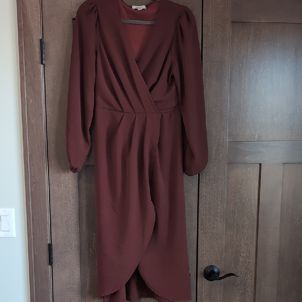 Gilli Deep Burgundy Long Sleeve Dress